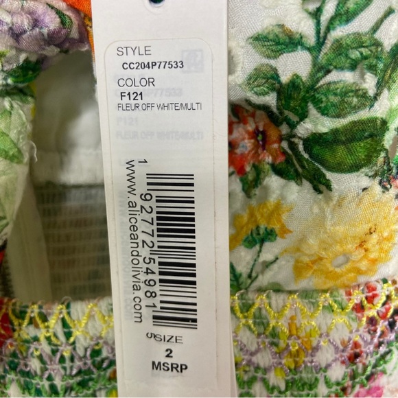 Alice + Olivia Multicolor‎ Floral Mini Dress Size 2 - Picture 8 of 9